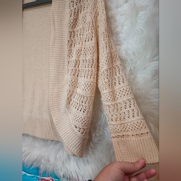 89th & Madison Beige Tan Open Front Long Sleeve Cardigan Size M - Picture 5 of 8